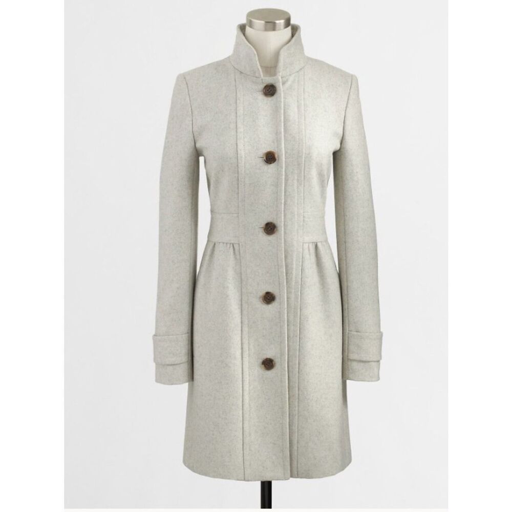 J.Crew Factory Skirted Dress Coat Heather Cloud 2
